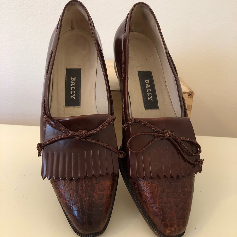 Bally women’s 5 M loafers shoes brown Italy